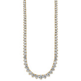 14k 27 3/4 carat Certified Lab Grown Diamond VS/SI+ G+ Complete Round 16 inch Graduated Tennis Necklace